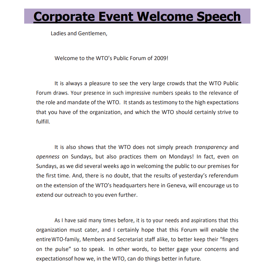 How To Write A Welcome Speech For An Event + 7 FREE Samples - Templates ...