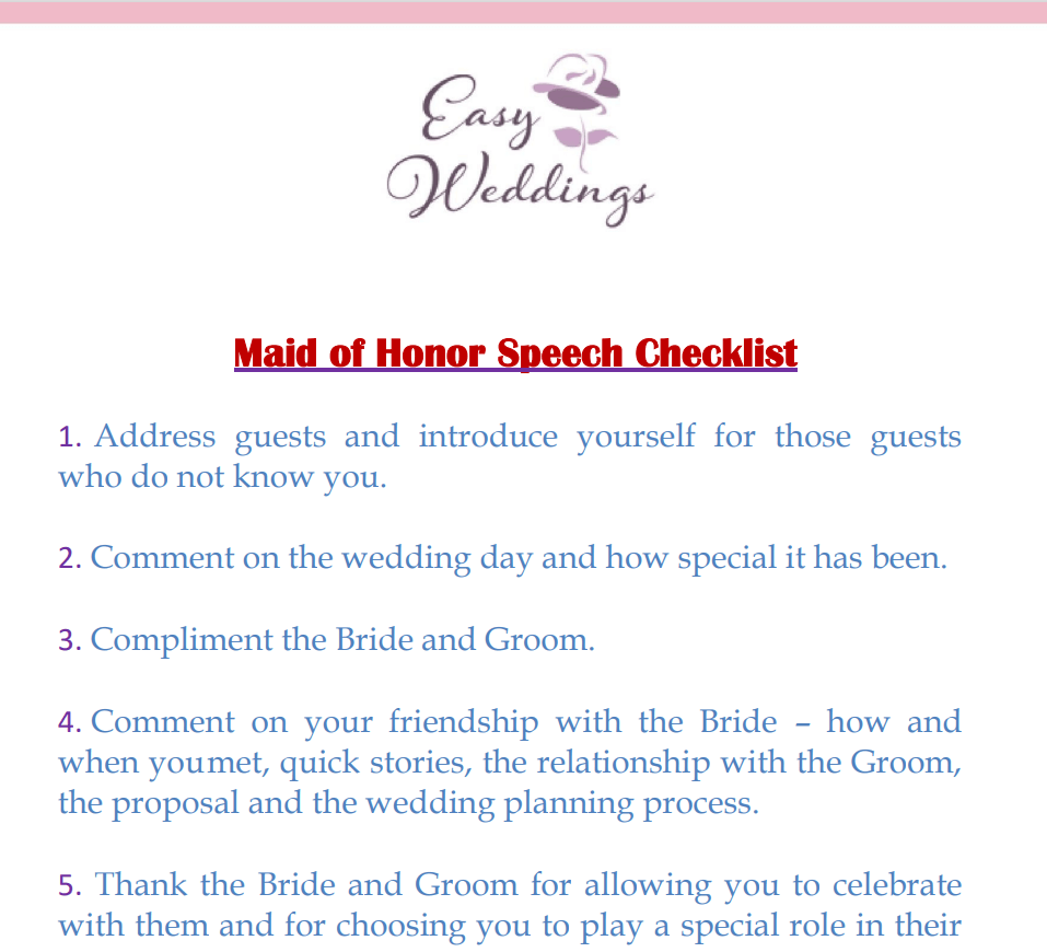 maid of honor speech examples for aunt