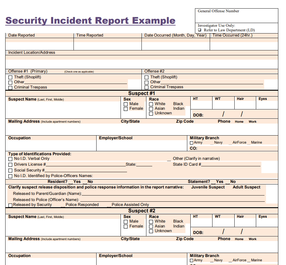 18+ Printable Security Incident Report Examples PDF - Templates Show