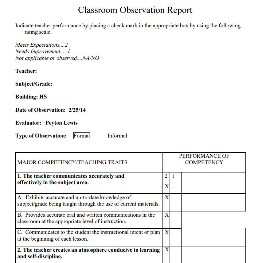 16+ Classroom Observation Report Samples [PDF & WORD] - Templates Show