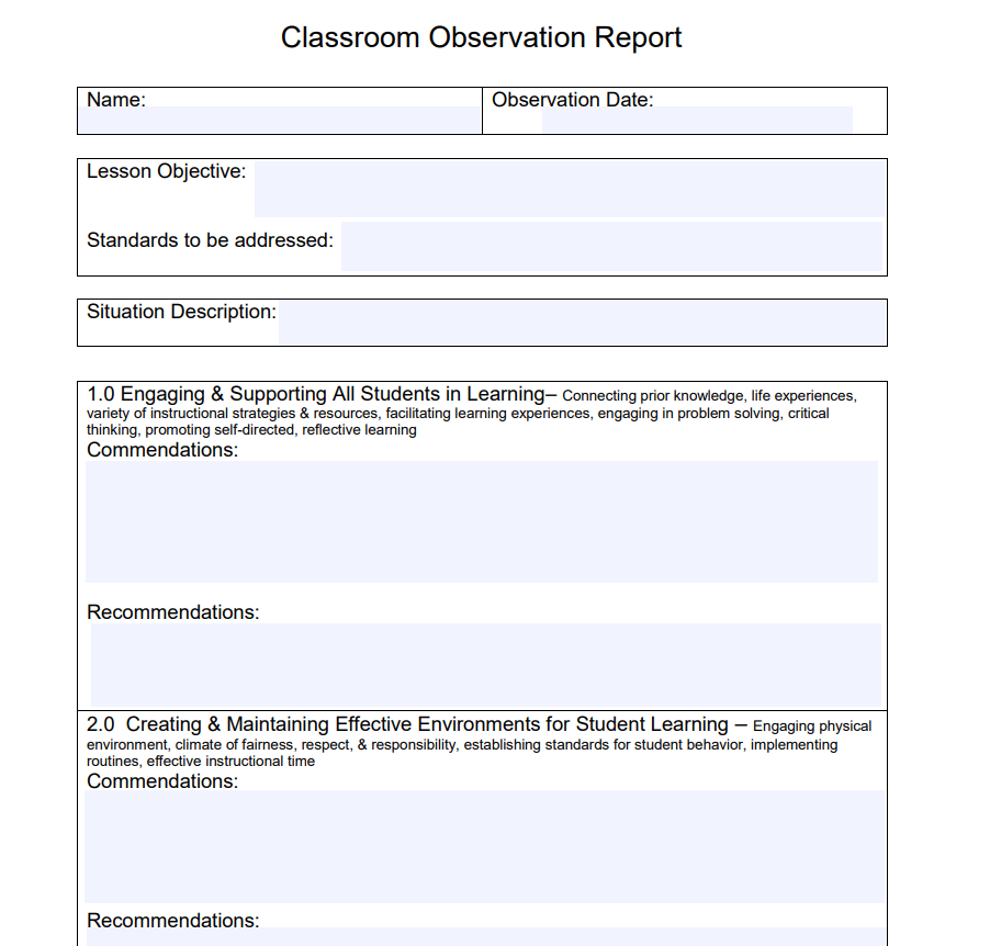 16+ Classroom Observation Report Samples [PDF & WORD] - Templates Show