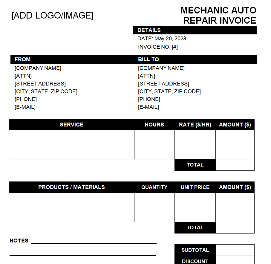 15+ FREE Auto Repair Invoice Templates [WORD & EXCEL]