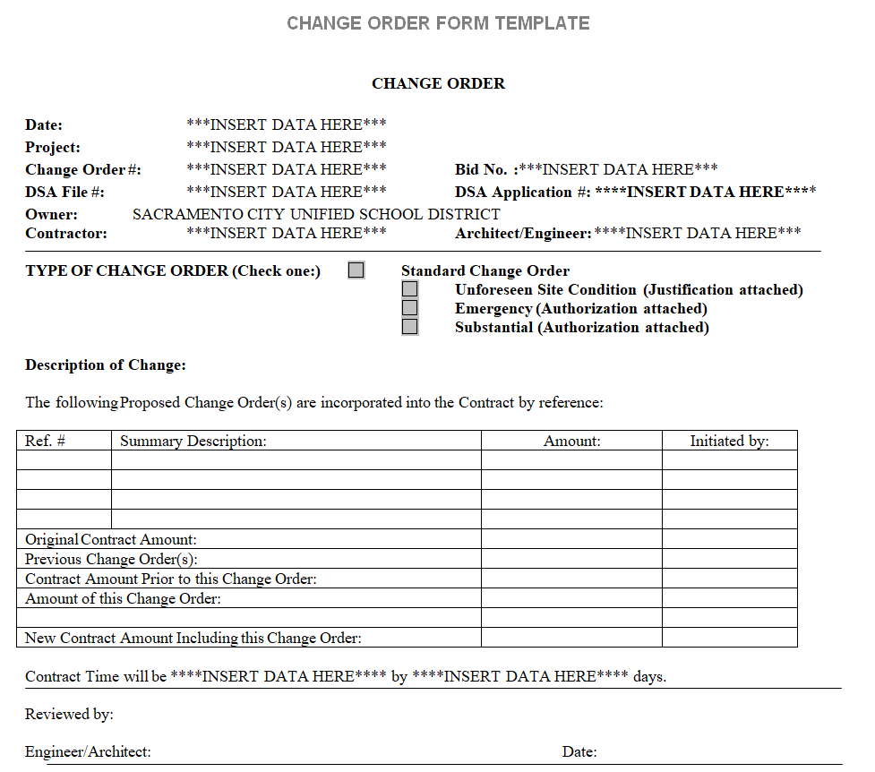 26+ FREE Change Order Templates In MS WORD – Templates Show