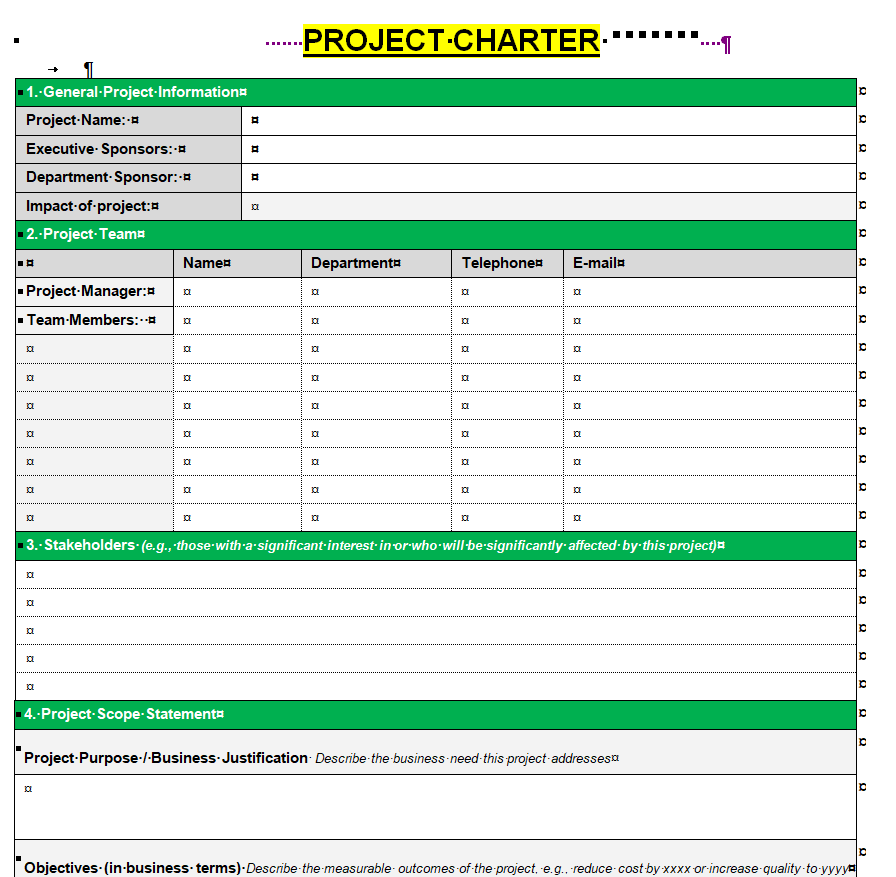 21+ Excellent Project Charter Templates