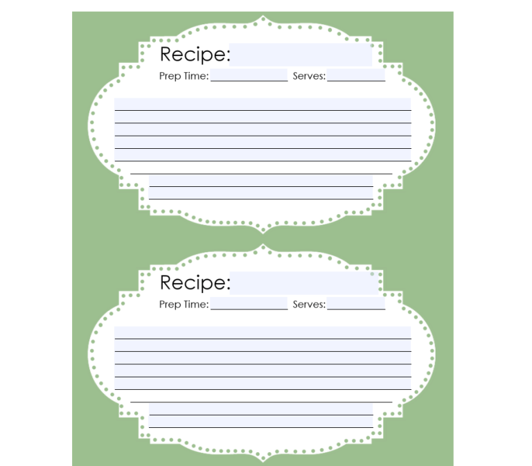 21+ FREE Printable Recipe Card Templates [in WORD & PDF]