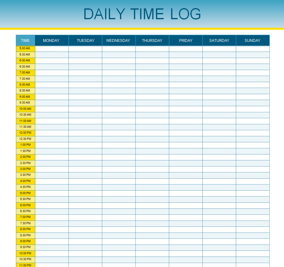 17 Handy Time Log Templates [in Word And Excel] Templates Show