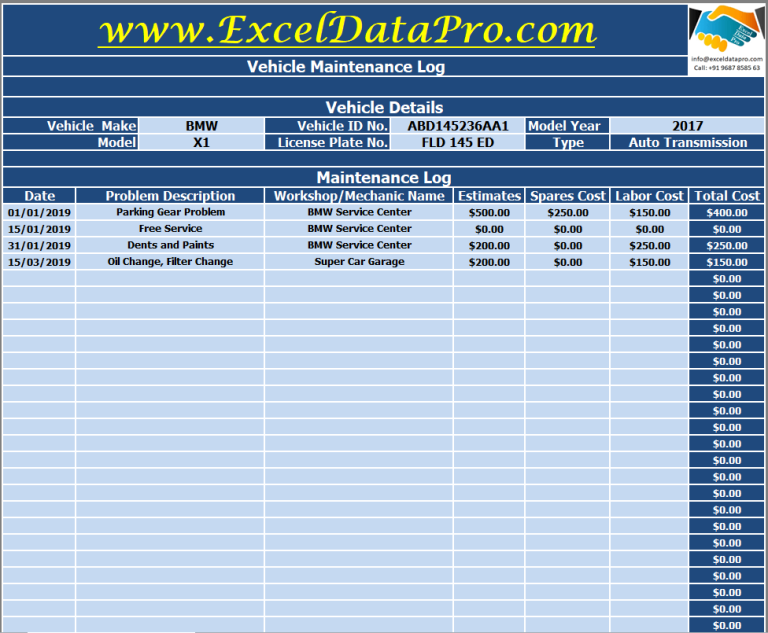 27+ BEST Vehicle Maintenance Log Templates [WORD & EXCEL]