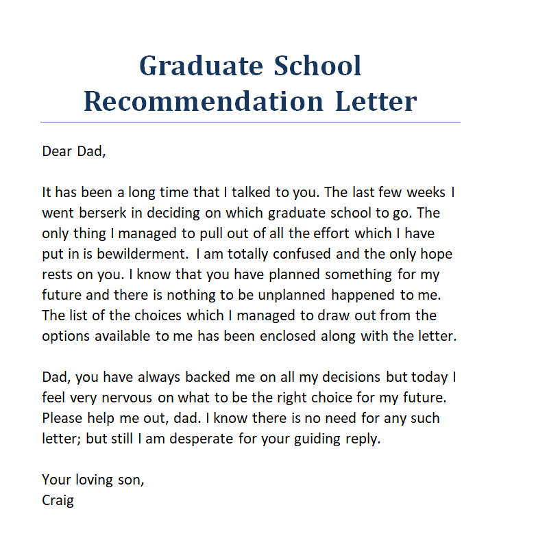 14 BEST Graduate School Recommendation Letter Templates - Templates Show