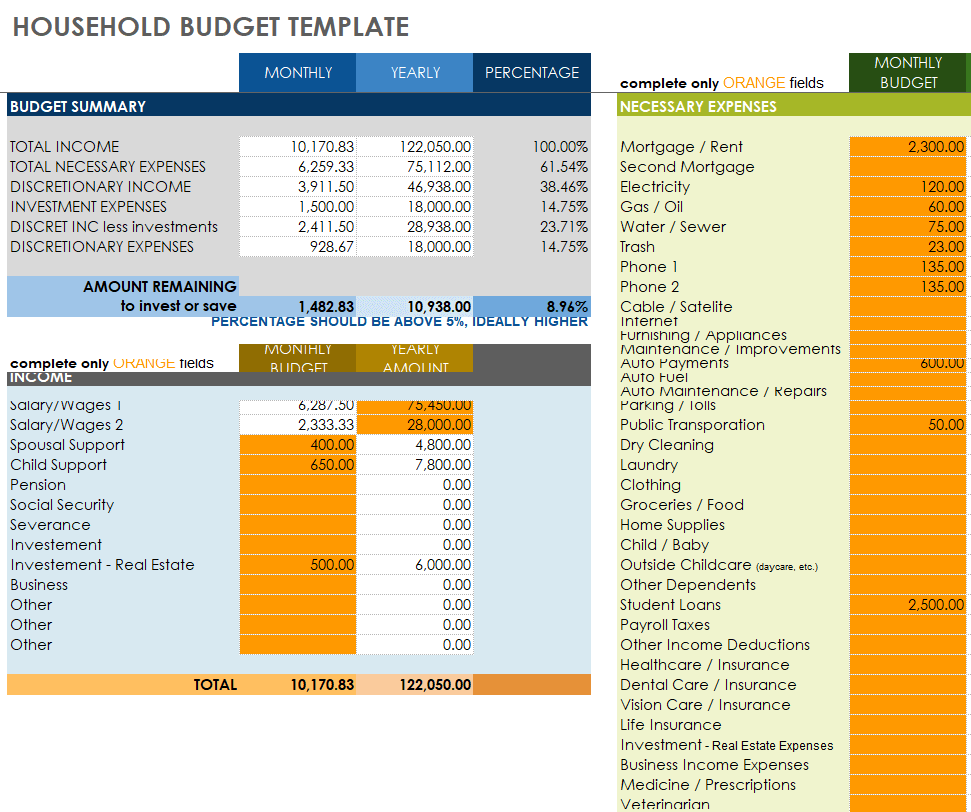 18+ Handy Household Budget Templates [Excel & Word]