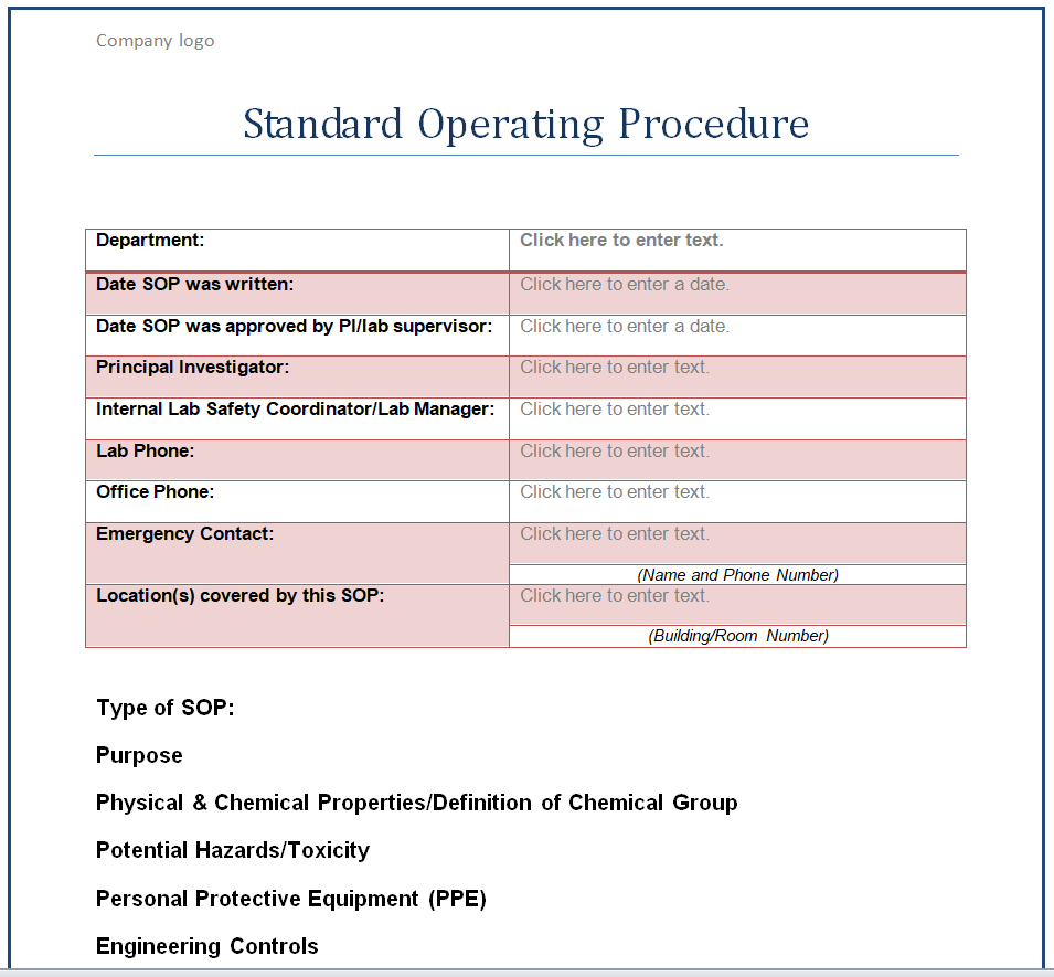 General Sop Example 25+ BEST Standard Operating Procedure (SOP) Templates