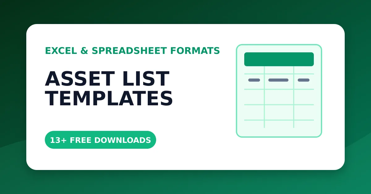 13+ free asset list Excel templates and asset register spreadsheets