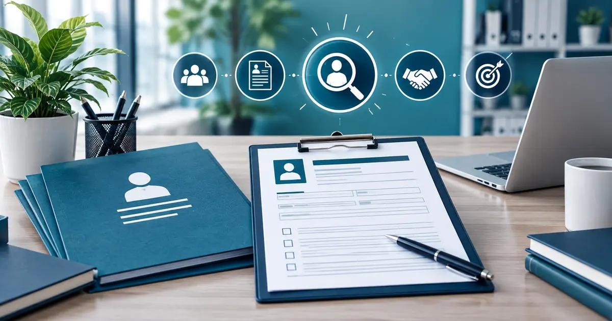 Professional employment application and modern recruitment workspace