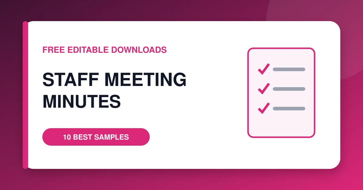 10 best staff meeting minutes templates and samples